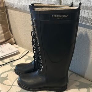 Ilse Jacobsen Black Tall Rain Boots